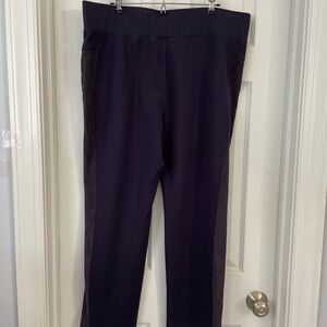 Logo Lori Goldstein Pull On Wide Leg Knit full length Pants charcoal gray XL